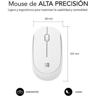 Souris sans fil silencieuse Subblim Business Plus 1200 DPI blanche