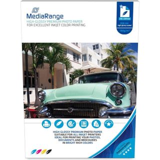 MediaRange MRINK117 Papier Photo Brillant A4 180gr Blanc 50 Feuilles
