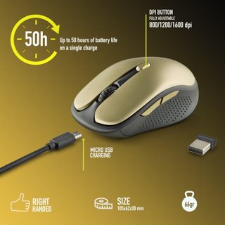 NGS EVO RUST Souris Silencieux Sans Fil Rechargeable 1600 DPI
