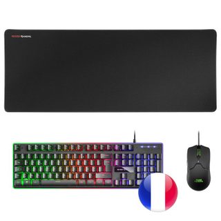 Mars Gaming MCPX Combo Gaming Clavier + Souris + Tapis de Souris XXL Noir