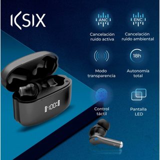 Ksix Noise Cancel 3 Noir Commande tactile