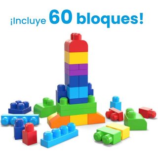 MEGA BLOKS Sac Medium Bleu 60 Blocs