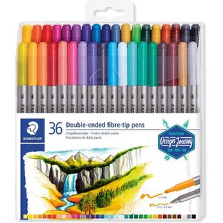 STAEDTLER Design Journey Marqueurs à double extrémité en fibre - 36 Couleurs