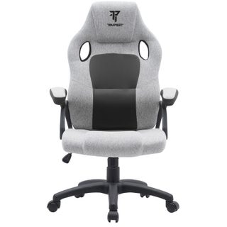 Chaise de jeu Tempest Discover gris/noir en tissu respirant