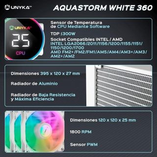 unykach Refrigeration Liquide UNYKAch AquaStorm 360 RGB 360mm 3 Ventilateurs