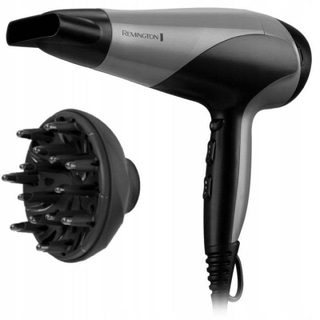 Sèche-cheveux Ionique Remington D3190S 2200W 3 Températures 2 Vitesses avec Accessoires Noir Argent