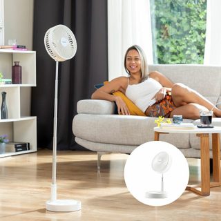 Ventilateur rechargeable pliable Innovagoods Fandle 3 en 1 7200mAh