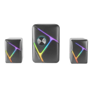 Mars Gaming Ms-h21, haut-parleurs de jeu RVB 2.1 et caisson de basses 35 W, pilotes inversés Surround 3D,