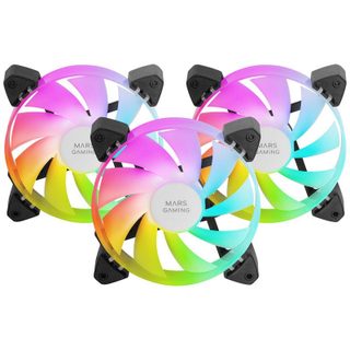Mars Gaming MF-3A Kit 3x Ventilateurs FDB 120mm ARGB Rainbow 360º sans Cadre Double Connecteur