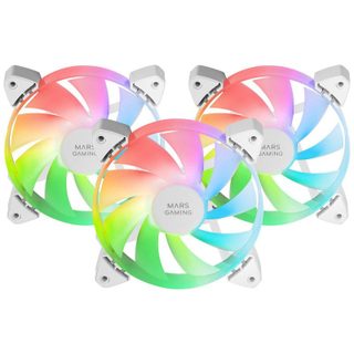 Mars Gaming MF-3A Kit 3x Ventilateurs FDB 120mm ARGB Rainbow 360º sans Cadre Double Connecteur