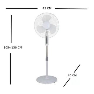 Ventilateur sur Pied IluminaShop 40W 3 Vitesses Tête Orientable Base Lestée