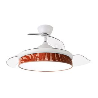 Ventilateur de Plafond avec Lumière IluminaShop 72W 108cm 6 Vitesses Pales Rétractables Télécommande Fonction Hiver