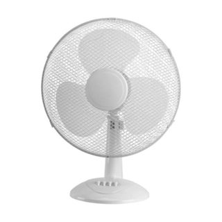 Ventilateur de Table IluminaShop 35W 3 Vitesses Tête Oscillante Métal Blanc