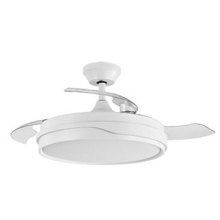 Ventilateur de Plafond avec Lumière IluminaShop 350494 72W 107cm 6 Vitesses Pales Rétractables Télécommande Fonction Hiver