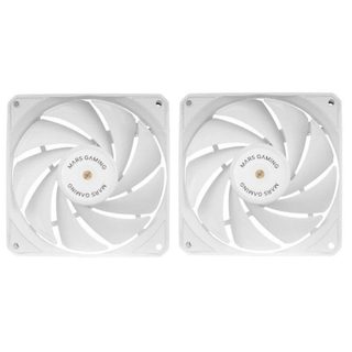 Mars Gaming MF-NCLX2 Kit 2 Ventilateurs Ultra-silencieux Conception FDB 120mm Pales PWM Hybrides