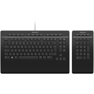 3Dconnexion Keyboard Pro with Numpad clavier Bureau USB + RF Wireless + Bluetooth AZERTY Français Noir