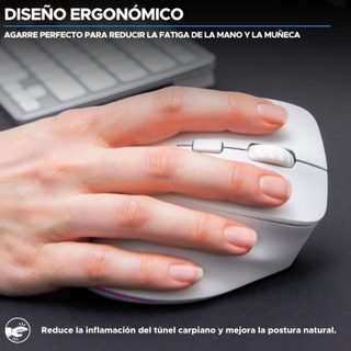 Bluestork Ergo Lumi Souris verticale ergonomique sans fil pour droitier RGB 2400 DPI Blanc