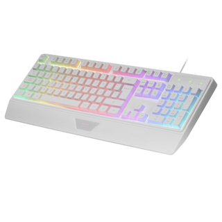 Mars Gaming Mk124 Clavier Ergonomique H-Mech FRGB Repose-Poignet Antighosting Français Blanc