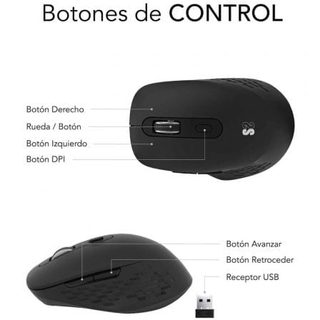 Souris double sans fil SUBBLIM 1600 DPI, clic silencieux, batterie, noire