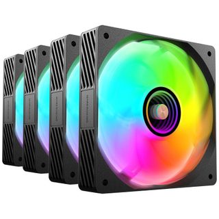 Mars Gaming Kit de 4 ventilateurs ARGB 120 mm Mars Gaming MF-SI4KIT avec télécommande et hub,
