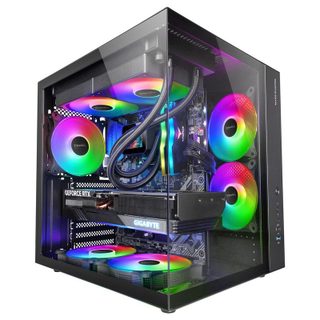 Mars Gaming Boîtier de jeu Mars Gaming MCV-ONE ATX avec double ventilateur arrière en verre trempé FRGB 12 cm,