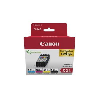 Cartouche d'encre Canon Multipack 4 couleurs d'origine, compatible PIXMA, noir, cyan, magenta et jaune