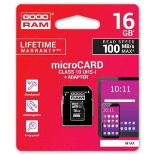 microSDHC Goodram M1AA 16GB UHS-I Adaptateur SD Résistante Noir