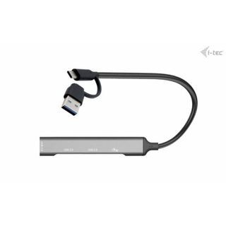 Hub i-tec 4 ports 5 Gbps USB 3.0/2.0 Métal Compact Argent