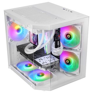 Mars Gaming Boîtier de jeu Mars Gaming Mc-3tlite Micro ATX, triple verre trempé, ventilateur 120 mm,