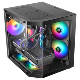 Mars Gaming Boîtier de jeu Mars Gaming Mc-3tlite Micro ATX, triple verre trempé, ventilateur 120 mm,