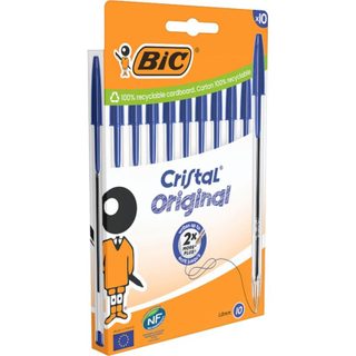Bic Ensemble de Stylos Cristal Original 516352 (10 Unités)