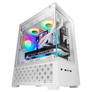 Mars Gaming Boîtier de jeu Mars Gaming MC-SE2 MicroATX en verre trempé, ventilateur 120 mm, double chambre,