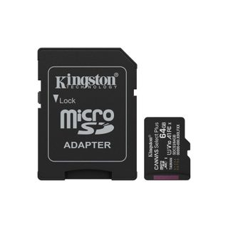 Kingston 64GB microSDXC Canvas Select Plus Gen3 100MB/s A1 avec adaptateur SD