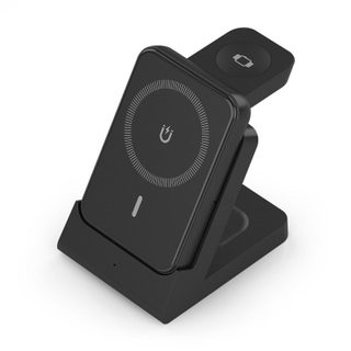 Cargador sans fil USB-C 4 en 1 de 15W pour Smartphone, Apple Watch et écouteurs, Noir