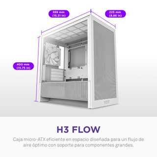 Nzxt H9 H3 Flow, Midi Tower, micro ATX, Mini-ITX, 17 cm