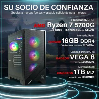 Hyper Byte Gen2 AMD Ryzen 7 5700G 16GB 1TB SSD Radeon Vega 8 Windows 11 Pro Refroidissement Liquide