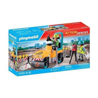 Playmobil Ouvriers avec rouleau compresseur 71751