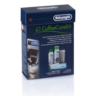 Kit limpieza DeLonghi DLSC306 para cafeteras automaticas con filtro, EcoDecalk, Eco MultiClean, paño microfibra, test dureza