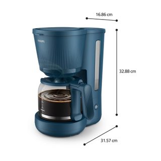 Cafetière filtre Philips HD7411/70 1,38 L 1080 W avec verseuse en verre et fonction maintien au chaud, bleue
