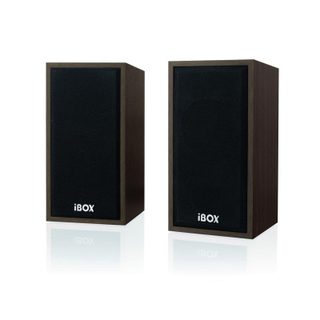 Haut-parleurs iBox de bureau filaires 2.0 10 W pour PC finition cerise
