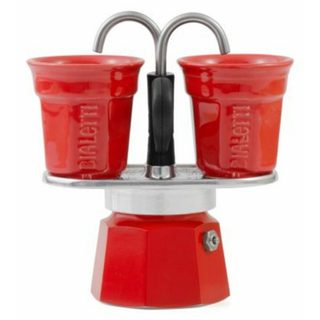 Cafetière italienne Bialetti Mini Express 0,09L aluminium rouge 2 tasses