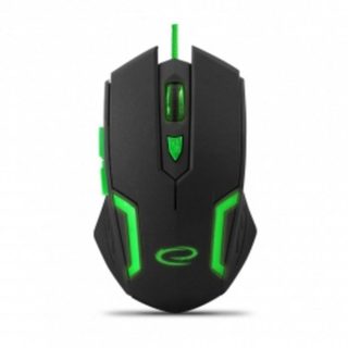 Souris Esperanza MX205 Fighter USB 2400 DPI Noir Vert RGB 6 Boutons
