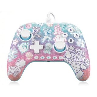 Manette filaire PowerA Advantage pour Nintendo Switch 2, Bleu Royaume Champignon