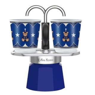 Cafetière italienne Bialetti 0005349 aluminium 2 tasses noir bleu poignée isolante