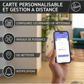 Aspirateur Robot Hoover HG410D 011 Navigation Laser 4.000 Pa Contrôle WiFi 120 min