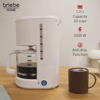 Cafetière filtre Briebe CM1171WHT 1,25 L 10 tasses filtre permanent blanche