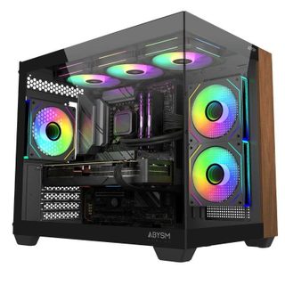 abysm Boîtier Abysm Danube Sava Nature 285C Micro-ATX ARGB Bois Verre Trempé
