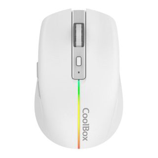 Souris CoolBox GAMING RATON W01 Sans Fil 1600 DPI Blanche RGB Rechargeable