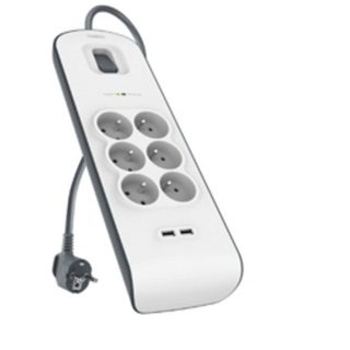 Belkin Multiprise BSV604ca2m 6 Prises 2 USB-A avec Protection 2 m