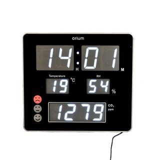 Horloge murale Orium 11295 digitale rectangulaire ABS noir thermomètre hygromètre